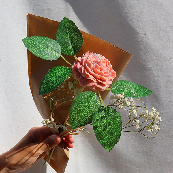 BOUQUET BOUGIES PIVOINE